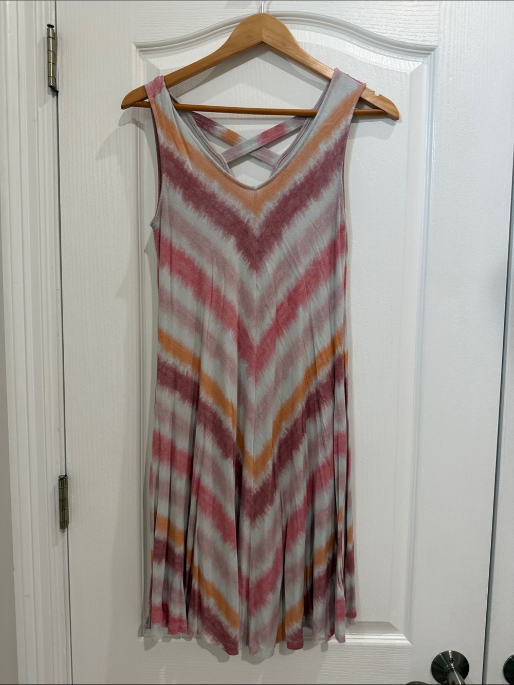 Style & Company Size PS Sleeveless Chevron Tie-Dye Swing Dress i